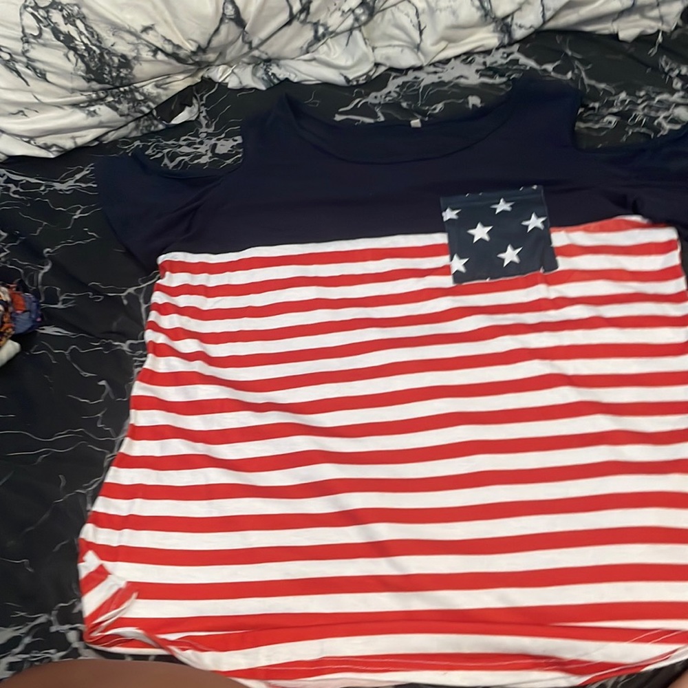 Cold shoulder 4th of July tshirt